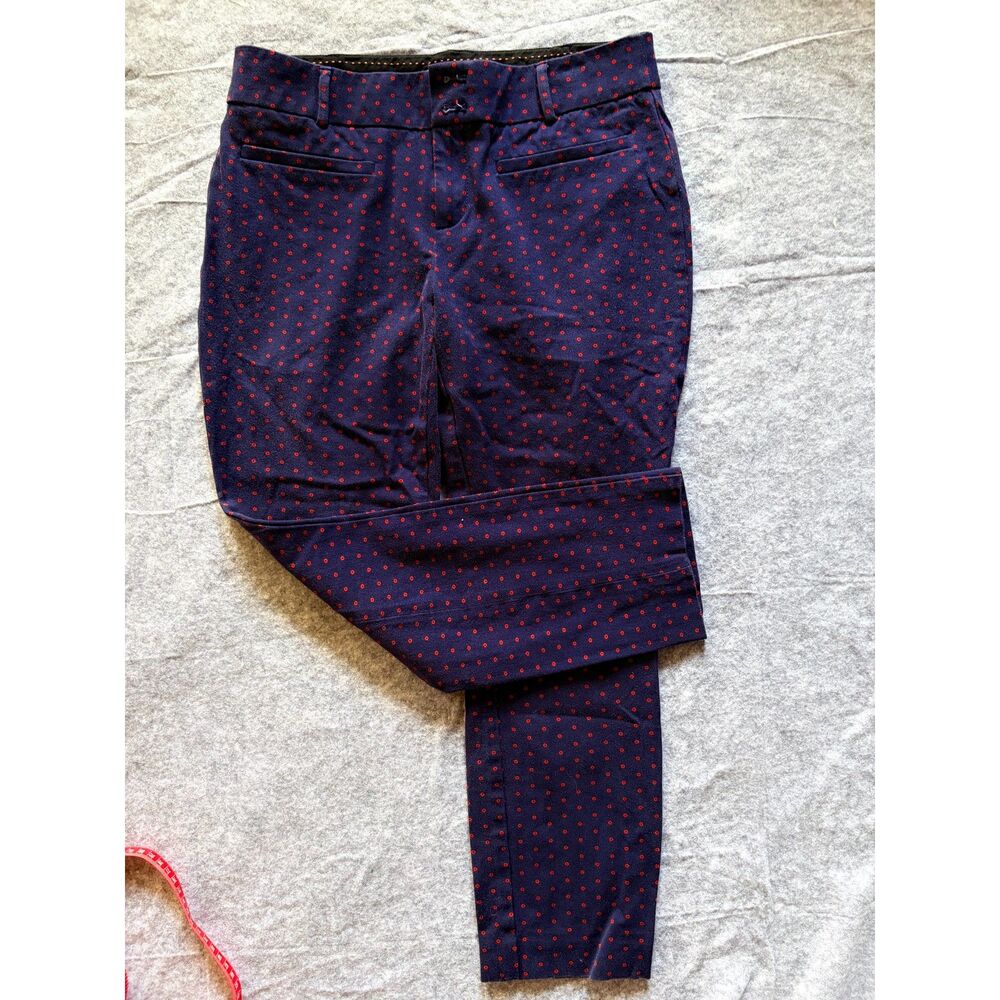 Anthropologie Micro Polka Dot Classic Old Money Slim Ankle The Essential Slim